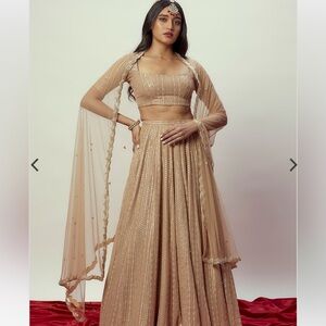 Elegant Gold Lehenga for Women